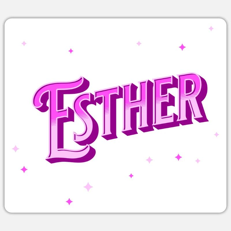 Esther's name personalized - Sticker size S (10 x 10 cm) - white matte