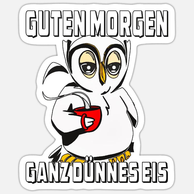 EULE GANZ DÜNNES EIS - Sticker Größe S (10 x 10 cm) - Mattweiß