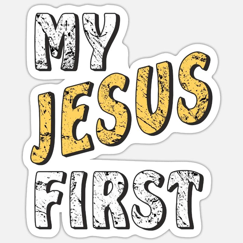 MY JESUS FIRST - Sticker size S (10 x 10 cm) - white matte