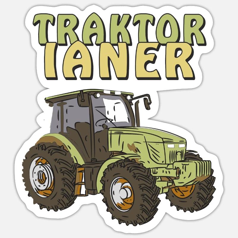 TRAKTORIANER - Sticker Größe S (10 x 10 cm) - Mattweiß