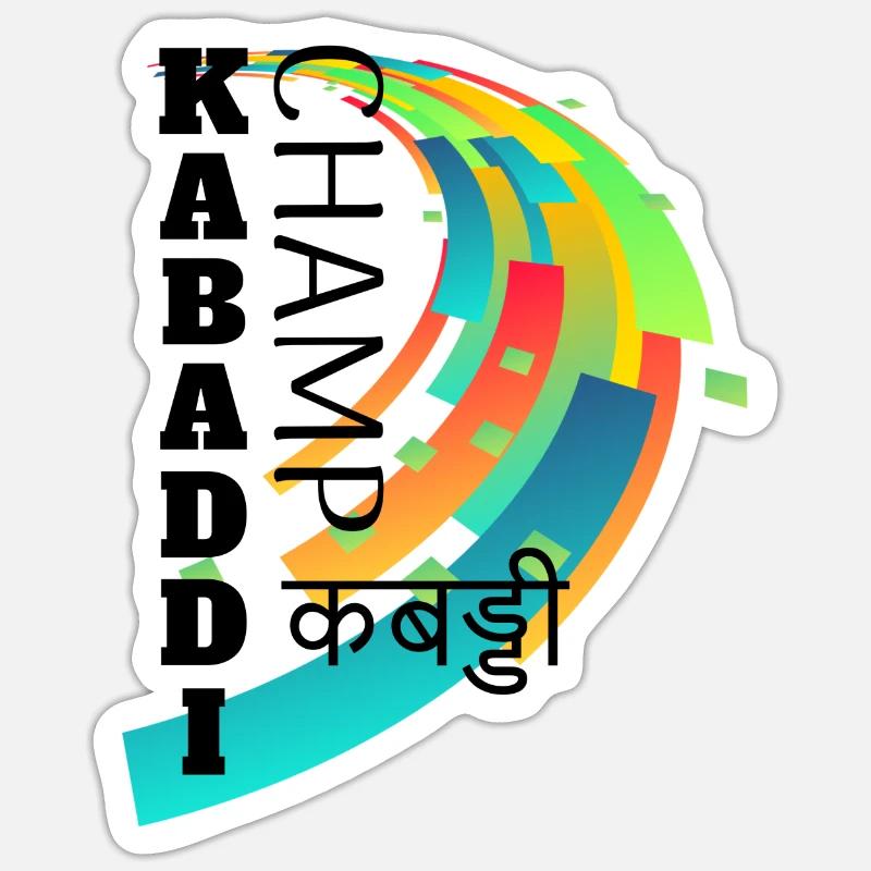 Kabaddi Champ - Sticker Größe S (10 x 10 cm) - Mattweiß