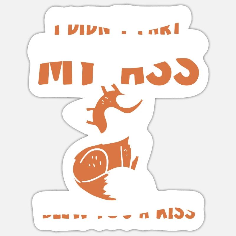 Fuchs Lustig - Sticker Größe S (10 x 10 cm) - Mattweiß