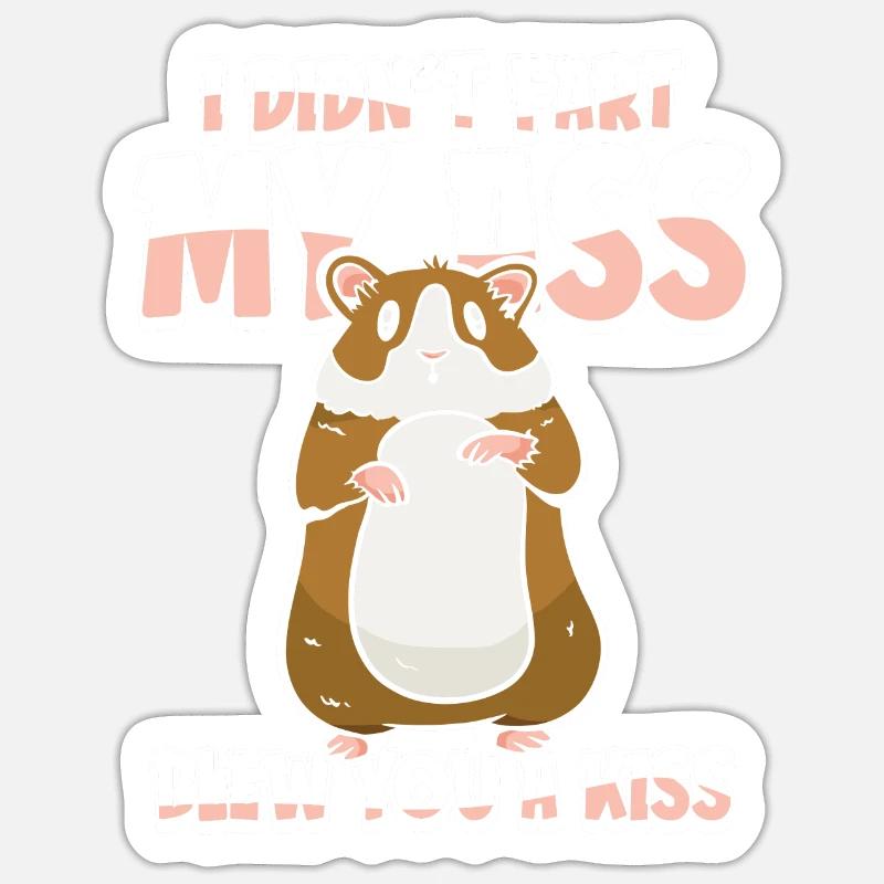 Cochon d’Inde Cochon d’Inde Humour - Sticker taille S (10 x 10 cm) - blanc mat