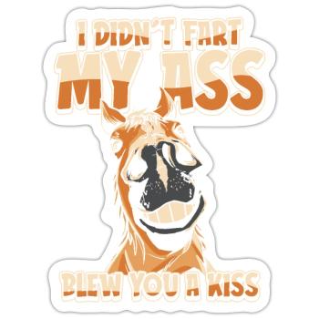 Sports équestres à cheval drôle - Sticker taille S (10 x 10 cm) - blanc mat - Devant