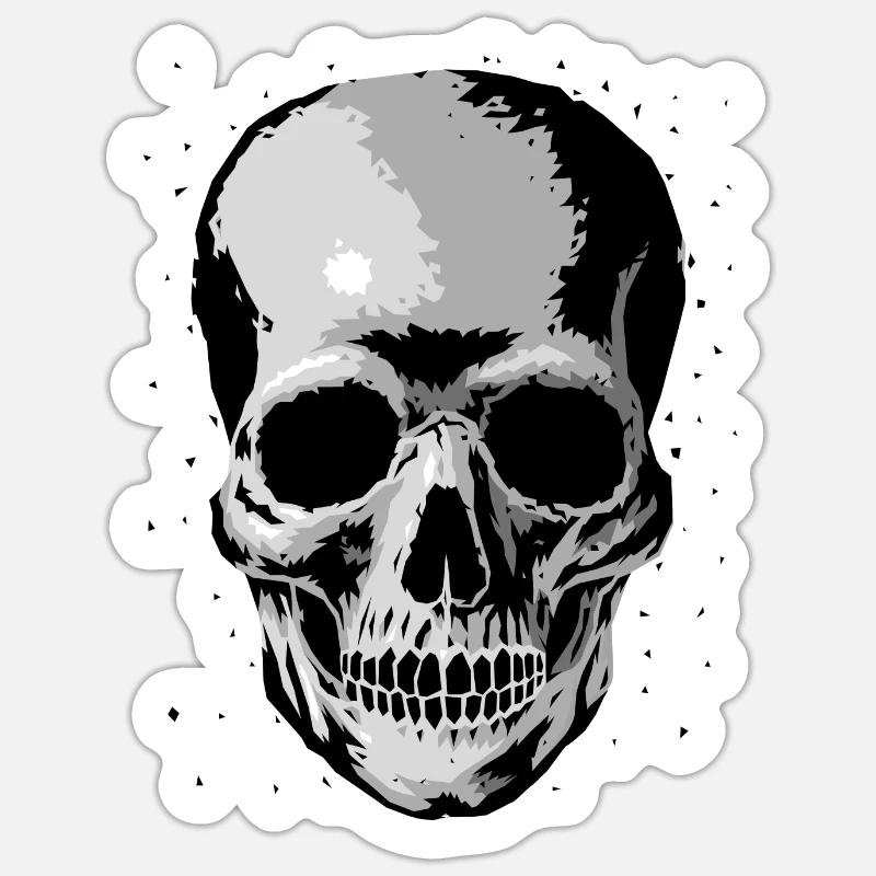 Crâne crânien - Sticker taille S (10 x 10 cm) - blanc mat
