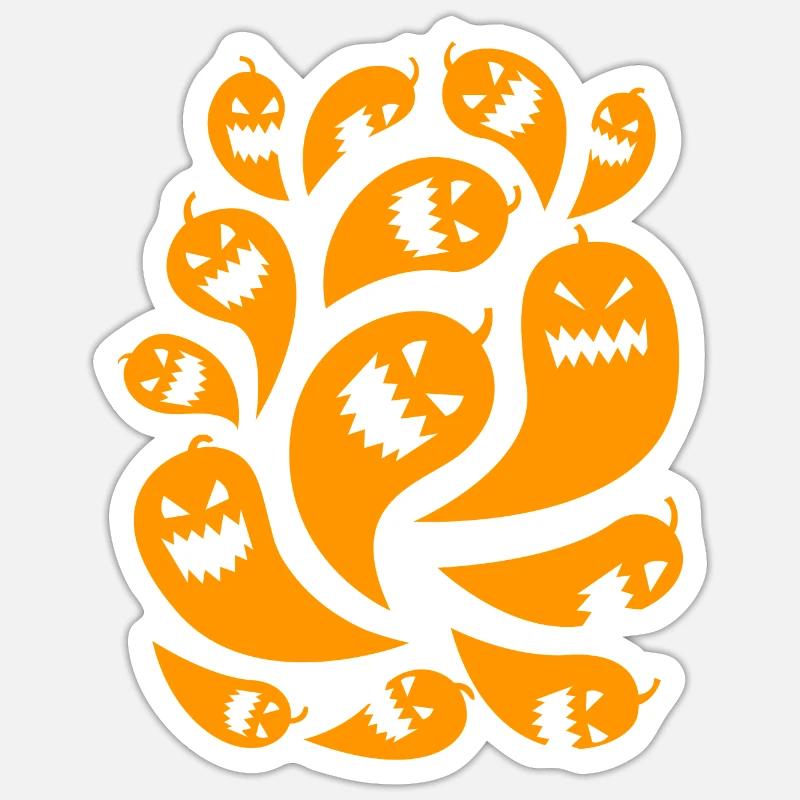 Pumpkin ghosts - Sticker size S (10 x 10 cm) - white matte