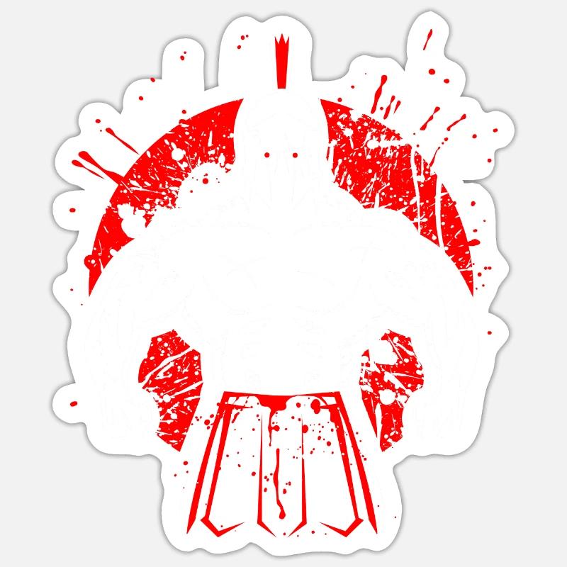 Gladiator Bodybuilder - Sticker Größe S (10 x 10 cm) - Mattweiß