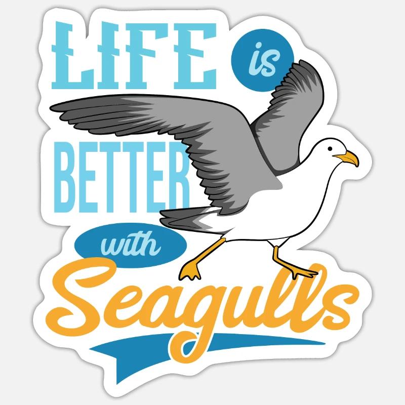 Seagull - Sticker size S (10 x 10 cm) - white matte