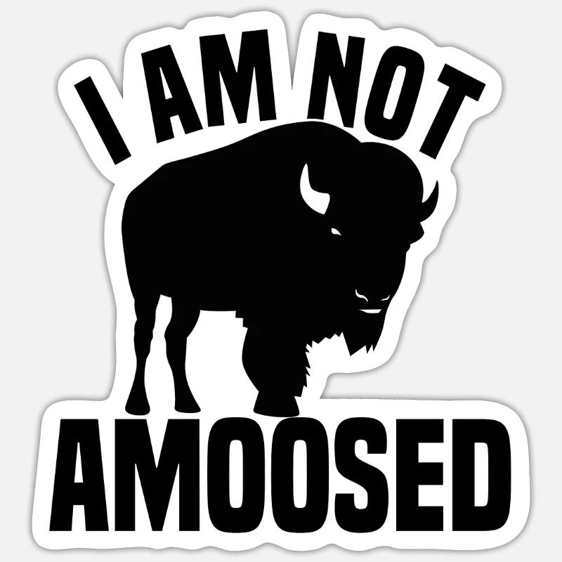 Buffle Bison Buffle Amérindien - Sticker taille S (10 x 10 cm) - blanc mat