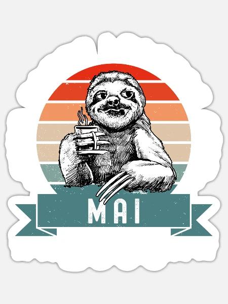 Faultier Geburtstag Mai 2003 Geboren Jahrgang 2003 - Sticker Größe S (10 x 10 cm) - Mattweiß