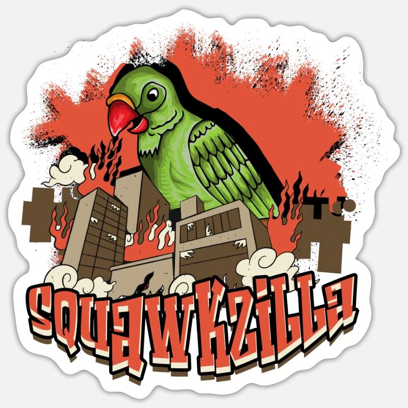 Squawkzilla - animal de compagnie Sticker taille S (10 x 10 cm)