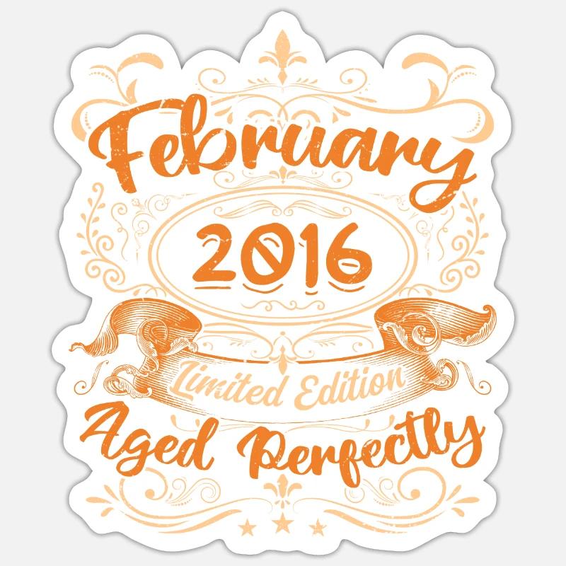 Februar 2016 | Perfekt gealtert - Sticker Größe S (10 x 10 cm) - Mattweiß