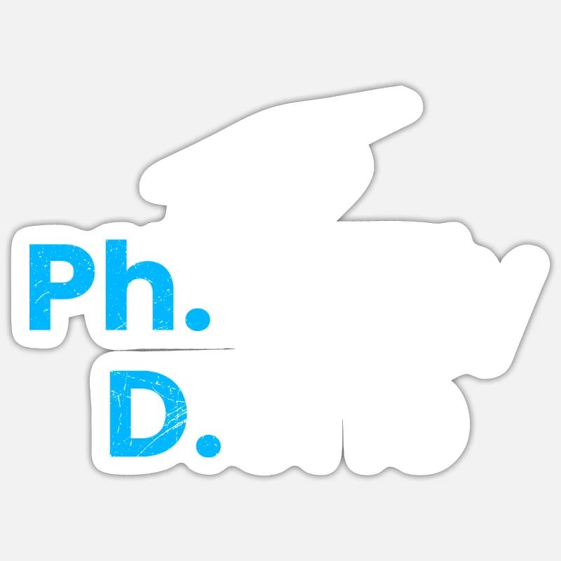 Phinished Done Enfin terminé Ph.D Ph.D Diplôme Sticker taille S (10 x 10 cm)