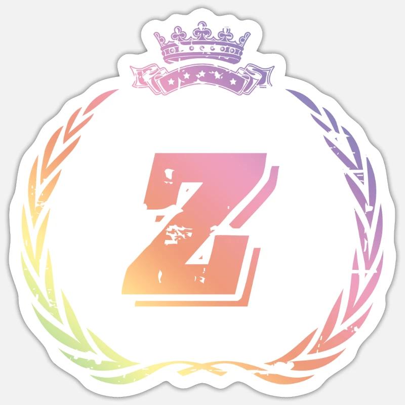 Z Buchstabe Kranz - Sticker Größe S (10 x 10 cm) - Mattweiß