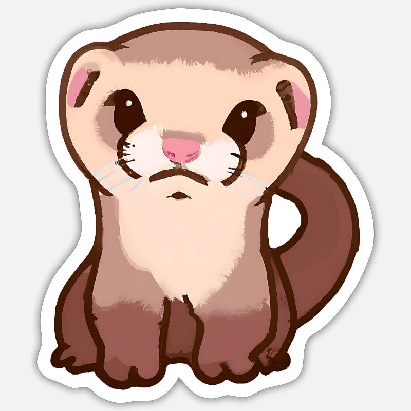 Frettchen - Sticker Größe S (10 x 10 cm) - Mattweiß