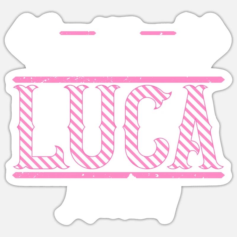 Luca Geschenkidee Geschenk Geburtstag - Sticker Größe S (10 x 10 cm) - Mattweiß