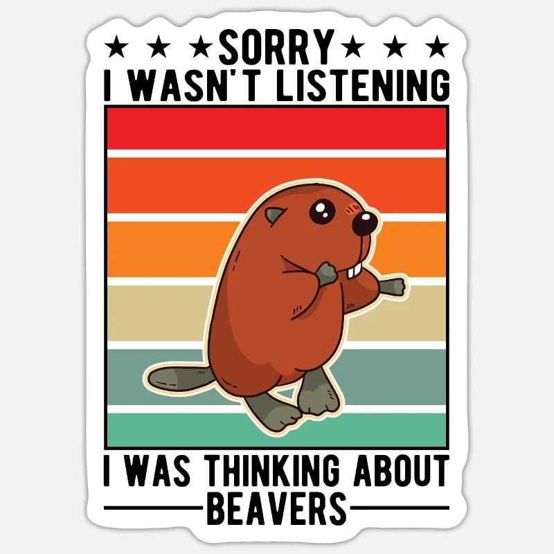 Beaver Beaver Dam Gift Beaver - Sticker size S (10 x 10 cm) - white matte