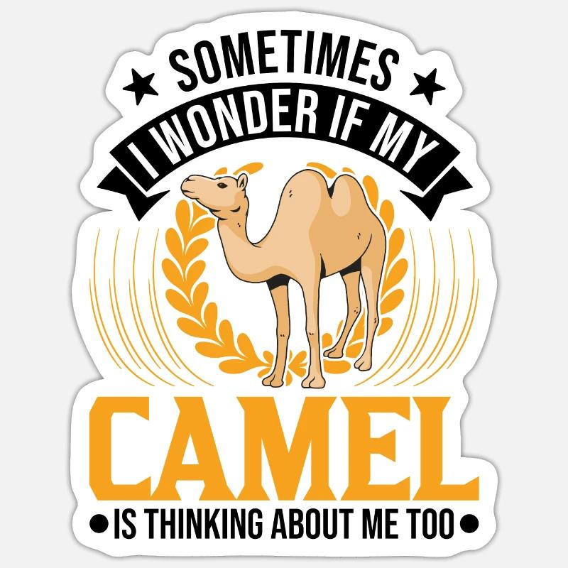 Kamel Geschenk Dromedar Camel Großkamel - Sticker Größe S (10 x 10 cm) - Mattweiß