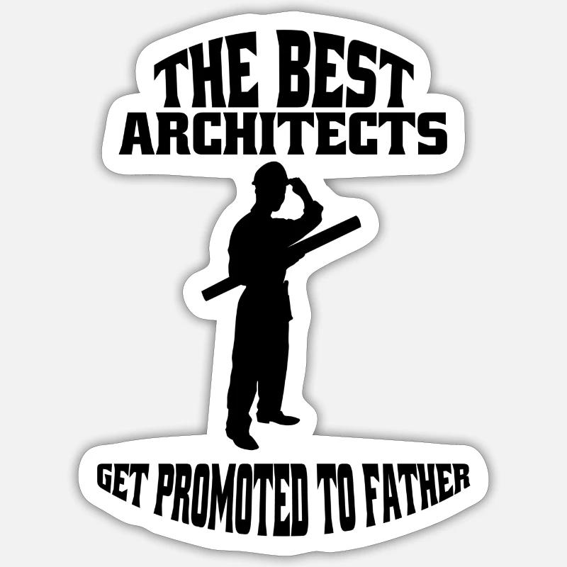 Architecte Spruch Directeur de construction Dessinateur d’architecture Sticker taille S (10 x 10 cm)