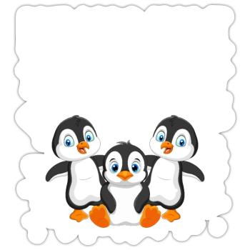 Ich Mag Halt Einfach Pinguine - Sticker Größe S (10 x 10 cm) - Mattweiß - Vorne