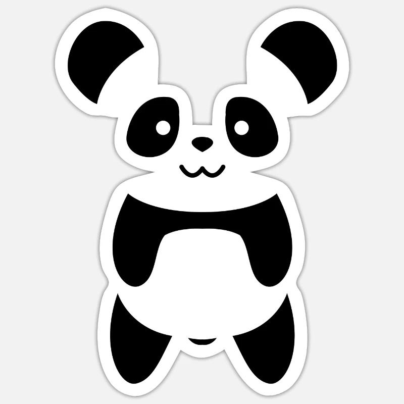Petit panda - Sticker taille S (10 x 10 cm) - blanc mat