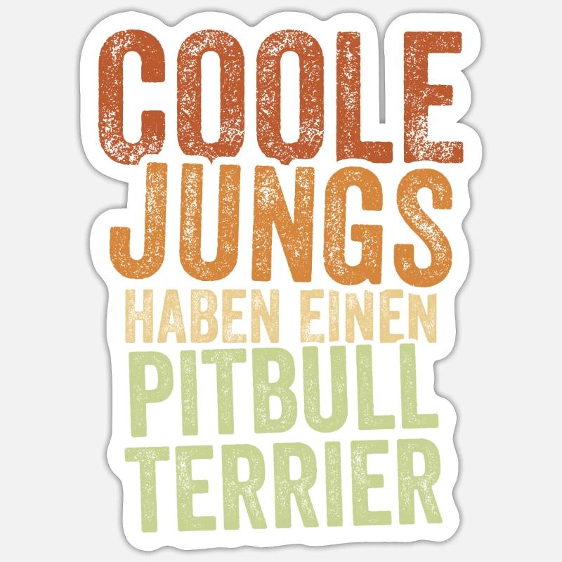 Pitbull Terrier - Sticker Größe S (10 x 10 cm) - Mattweiß