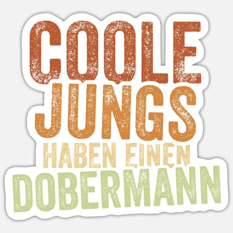 Dobermann - Sticker Größe S (10 x 10 cm) - Mattweiß