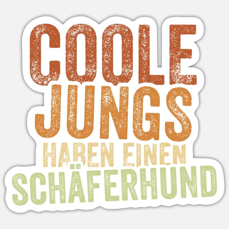 Deutscher Schäferhund - Sticker Größe S (10 x 10 cm) - Mattweiß