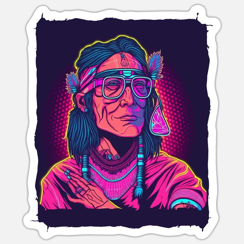 Indianer Sticker Größe S (10 x 10 cm)
