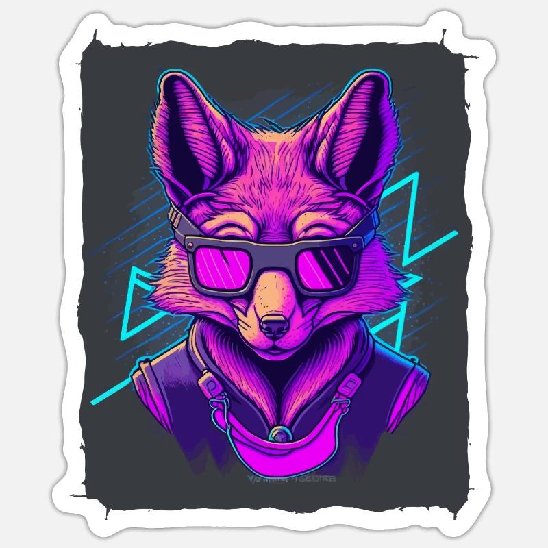 Fuchs mit Brille Sticker Größe S (10 x 10 cm)