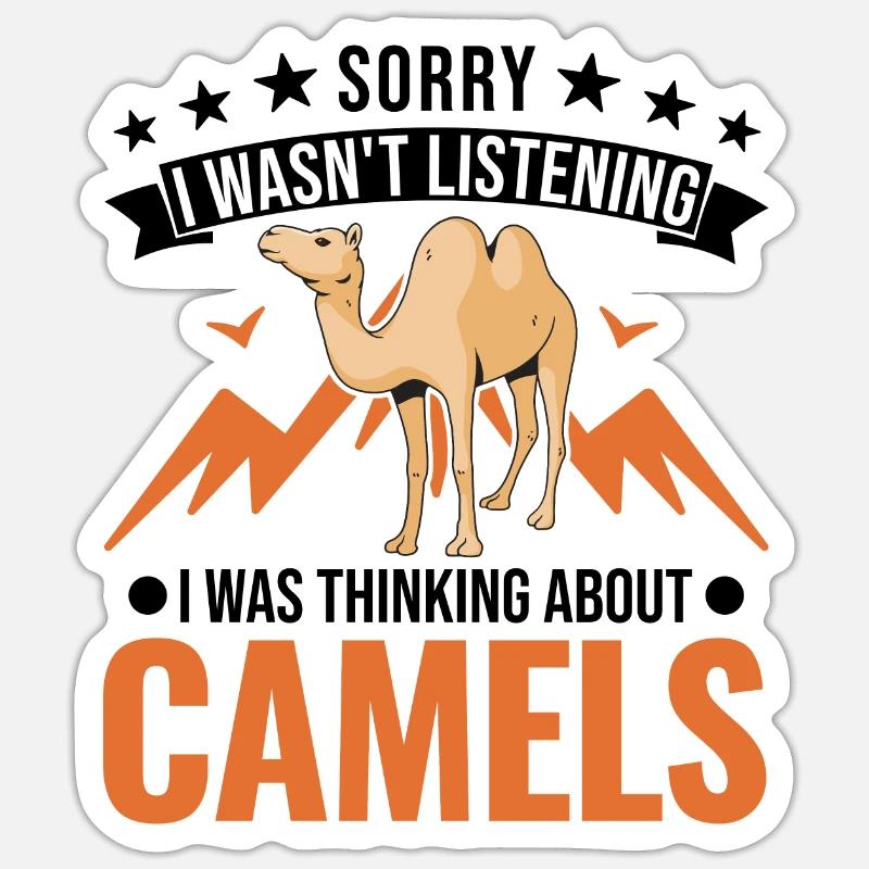 Kamel Dromedar Ägypten Geschenk Großkamel - Sticker Größe S (10 x 10 cm) - Mattweiß