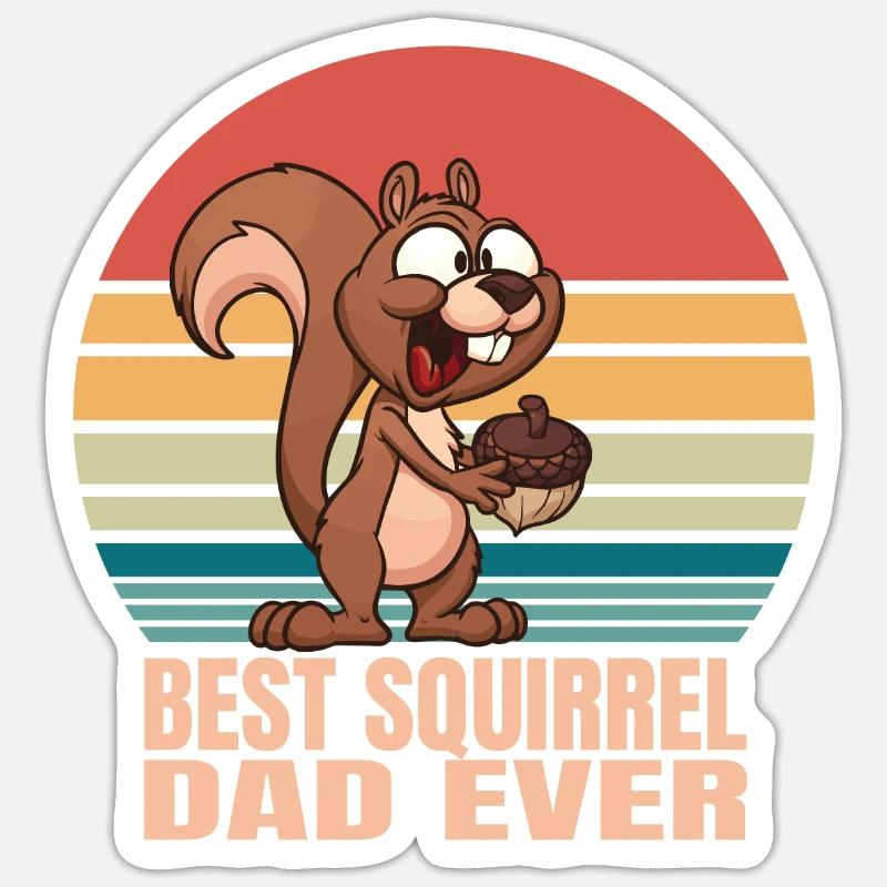Bester Eichhörnchen-Vater Sticker Größe S (10 x 10 cm)