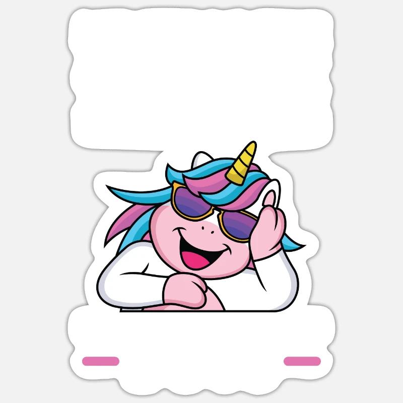 Große Schwester Einhorn Grosse Schwester Geschenk - Sticker Größe S (10 x 10 cm) - Mattweiß
