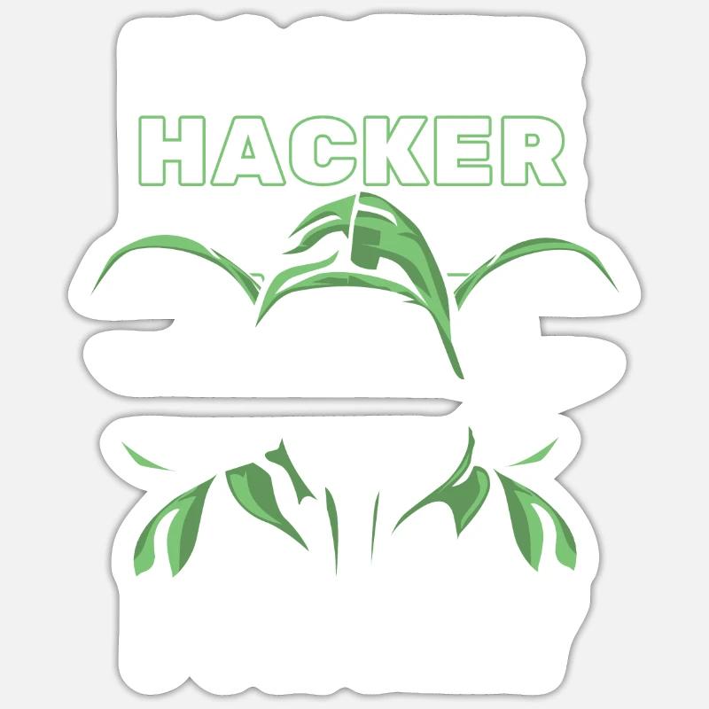 Développeur Codeur Programmeur Hacker - Sticker taille S (10 x 10 cm) - blanc mat