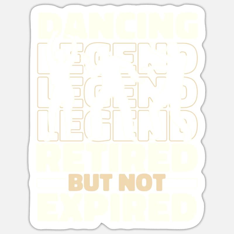 Danser Danseurs à la retraite - Sticker taille S (10 x 10 cm) - blanc mat
