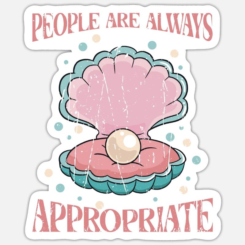 Perlen sind immer angebracht - Perle - Sticker Größe S (10 x 10 cm) - Mattweiß