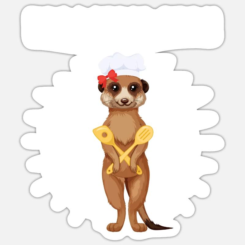 Herdweibchen - Erdmännchen als Herdmännchen Sticker Größe S (10 x 10 cm)