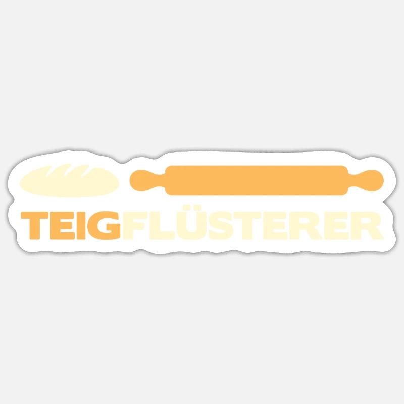 Pizza Bäcker Konditor | Teigflüsterer - Sticker Größe S (10 x 10 cm) - Mattweiß