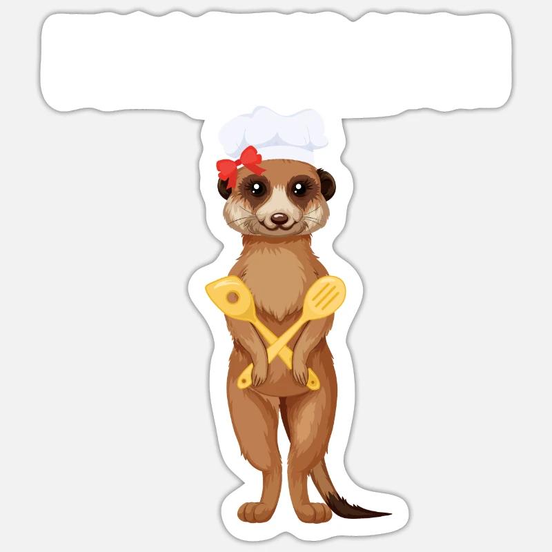 Herdweibchen - Erdmännchen als Herdmännchen Sticker Größe S (10 x 10 cm)