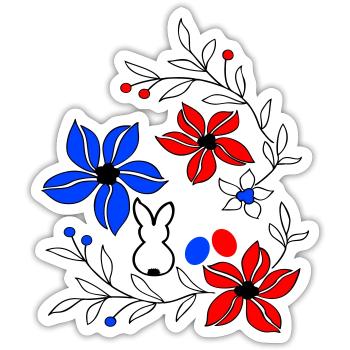 Easter, flower tendrils - Sticker size S (10 x 10 cm) - white matte - Front