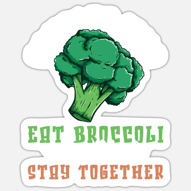 Broccoli Pair - Sticker size S (10 x 10 cm) - white matte