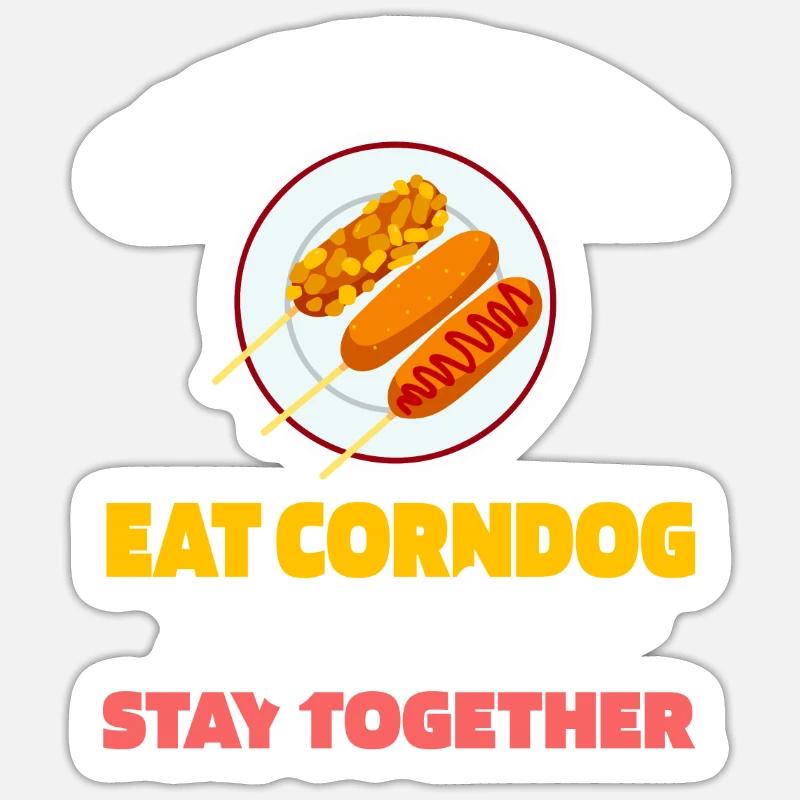 Corn Dog Corndog Pair - Sticker size S (10 x 10 cm) - white matte