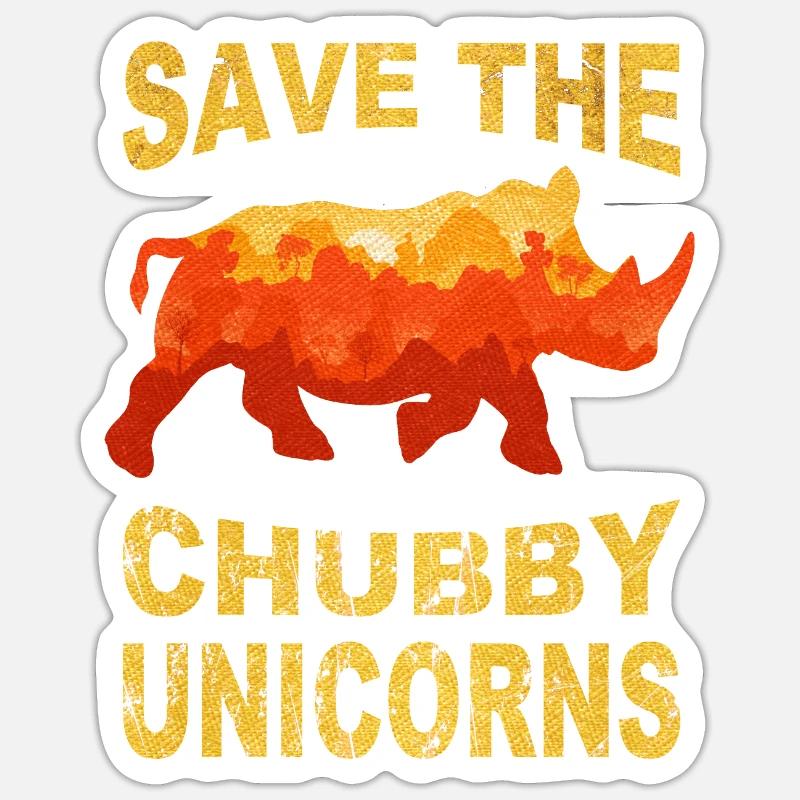 save the chubby uniicorns Sticker size S (10 x 10 cm)