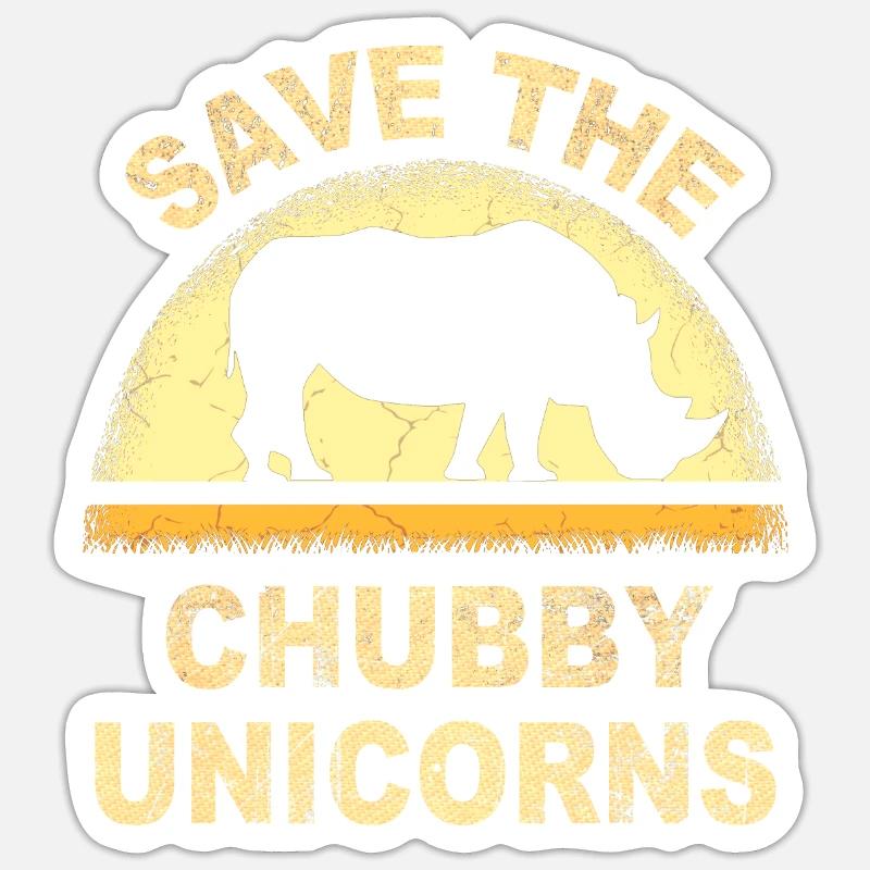 save the chubby uniicorns Sticker size S (10 x 10 cm)
