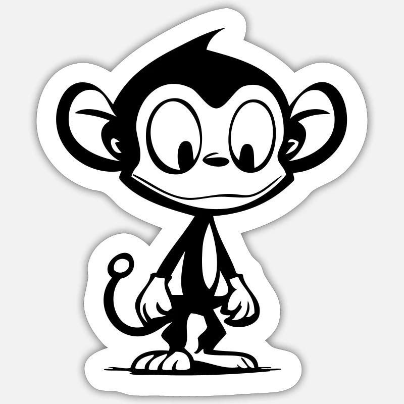 monkey cartoon comic Sticker size S (10 x 10 cm)
