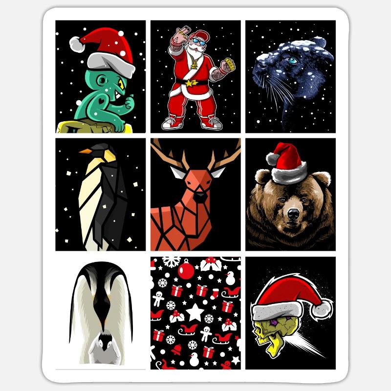 Christmas rectangles - Sticker size S (10 x 10 cm) - white matte