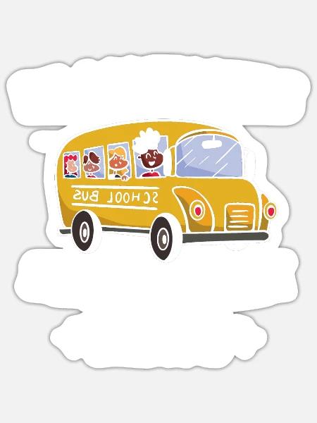 Busfahrer Busfahren Schulbus Busführerschein - Sticker Größe S (10 x 10 cm) - Mattweiß