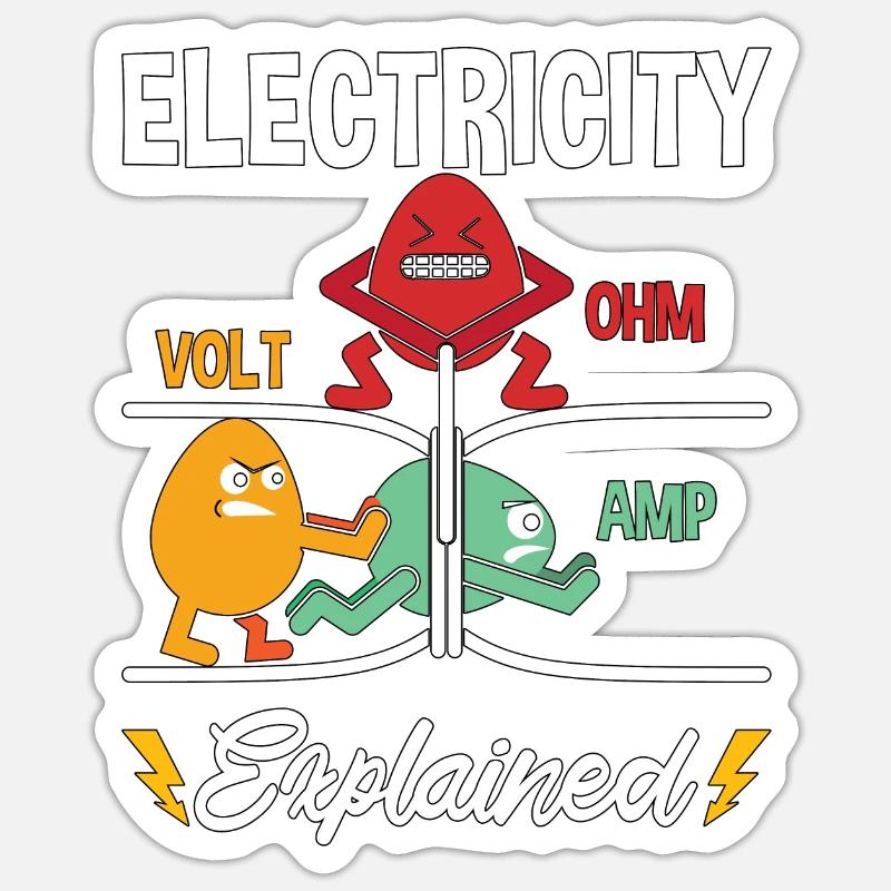 Electronics Repair Electricity Volt Ohm Electrical Sticker size S (10 x 10 cm)