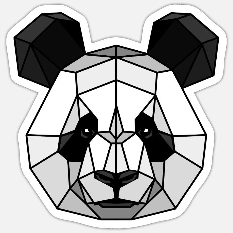 Panda-Polygone - Sticker Größe S (10 x 10 cm) - Mattweiß