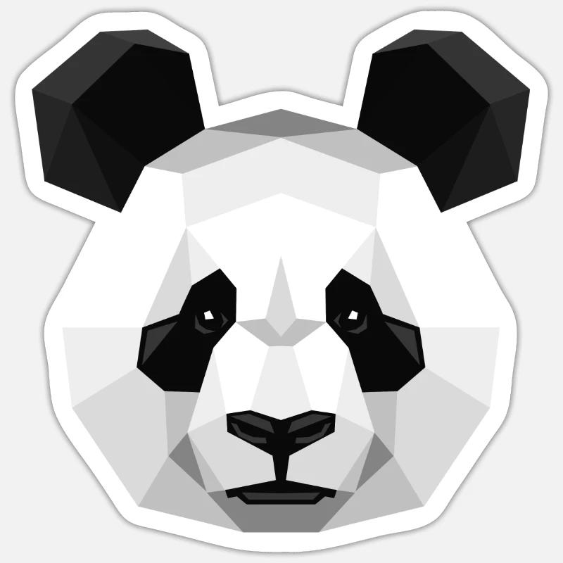 Geometric panda - Sticker size S (10 x 10 cm) - white matte